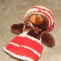 Plush Brown 12" Teddy Bear w Custom Crocheted Outfit