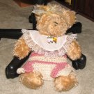 Plush Honey 16" Teddy Bear w Custom Crocheted Outfit