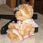 Plush Honey 16" Teddy Bear w Custom Crocheted Outfit