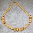 Vintage '70's Costume Jewelry Wood Bead Necklace