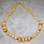 Vintage '70's Costume Jewelry Wood Bead Necklace