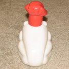 Vintage 1970's White/Red Glass 5 1/2" Frog Collectible Avon Bottle