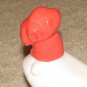 Vintage 1970's White/Red Glass 5 1/2" Frog Collectible Avon Bottle