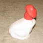 Vintage 1970's White/Red Glass 5 1/2" Frog Collectible Avon Bottle