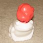 Vintage 1970's White/Red Glass 5 1/2" Frog Collectible Avon Bottle