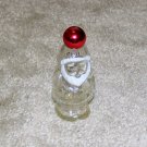 Vintage 1970's Red, White, Clear Glass 3 1/2" Santa Collectible Avon Bottle