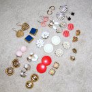 Vintage Costume Jewelry Lot - 21 Pair Earrings