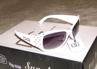 NEW 2015 NEW White & Silver Studs DG61 Ladies Fashion Sunglasses FREE SHIPPING!