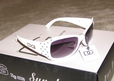 DG61 Ladies 2015 NEW White & Silver Studs Fashion Sunglasses FREE SHIPPING!