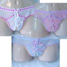 Sexy Sheer Lace Crotchless Panty/Thong  Pink  Sz S-M