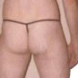 Mens G-String Wet Black Leather Look One Size Fits Most
