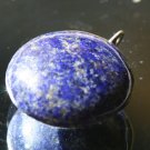 Lapis Pendant Natural / Untreated Lapis Pendant Necklace with pyrite and calcite Round
