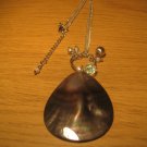 Shell and clear bead necklace on silver metal chain (£10.00)