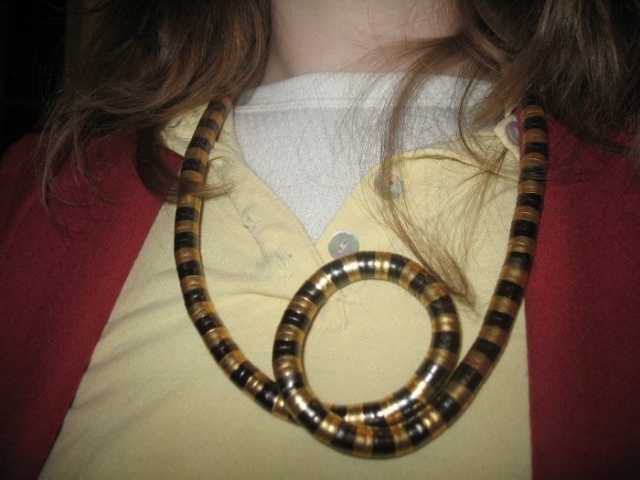 Twist necklace in gold and pewter (£14.00)