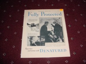 1929 Denatured Alcohol Antifreeze ad