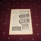 1954 Ace Number Plate ad from Great Britain