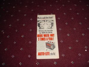 Auto-Lite Battery ad with Betty Grable