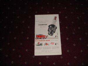 1950 Champion Spark Plugs ad