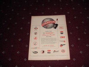 Champion Spark Plugs ad featuring Airlines