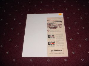 1953 Champion Spark Plugs ad featuring Les Viland