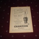 1952 Champion Spark Plugs ad from the UK