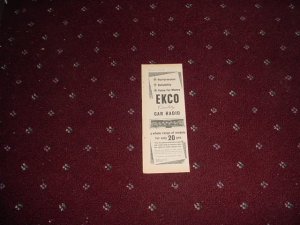 1958 Ecko Car Radio ad from the UK