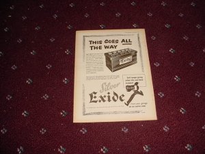 1955 Exide Battery ad #1 from the UK