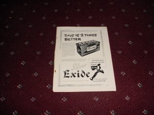 1955 Exide Battery ad #2 from the UK