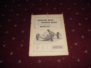 1955 Hepolite Products ad from the UK with Stirling Moss