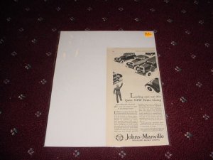 1929 Johns-Manville Brake Liners ad