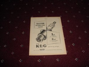 1952 KLG Spark Plugs ad from the UK