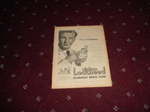 1952 Lockheed Brake Fluid ad from the UK
