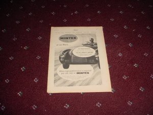 1952 Mintex Brake Liners Lemans ad from the UK
