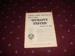 1955 Quality Tested ad from the UK