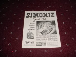 1935 Simoniz Car Wax ad