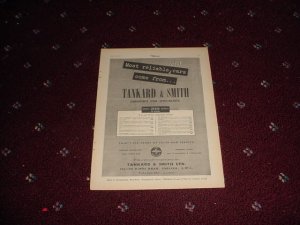 1952 Tankard & Smith Car Sales ad from the UK