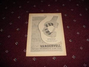 1952 Vandervell Bearings ad #1 from the Uk