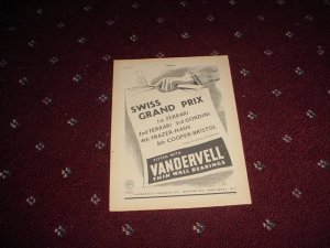 1952 Vandervell Bearings ad #4 from the UK
