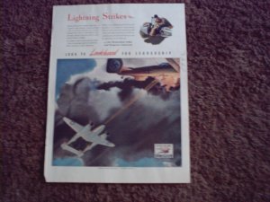 1942 Lockheed P-38 Lightning Aircraft ad