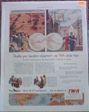 1950 TWA Airlines ad