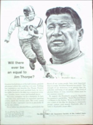 1963 Equitable Life Insurance ad featuring Jim Thorpe