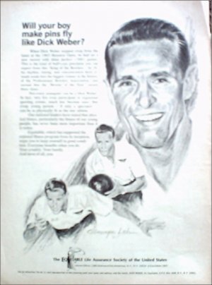 1967 Equitable Life Insurance ad featuring Dick Weber