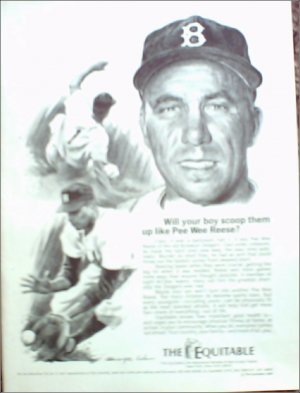 1969 Equitable Life Insurance ad featuring Pee Wee Reese