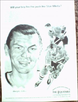 1970 Equitable Life Insurance ad featuring Stan Mikita