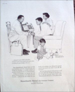 1956 Massachusetts Mutual Life Insurance Norman Rockwell ad