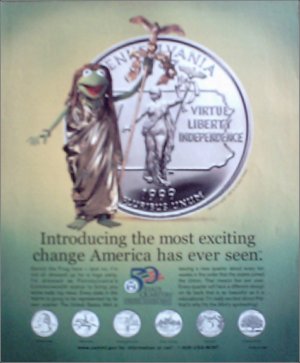 1999 United States Mint ad featuring Kermit the Frog #1
