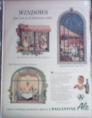 Ballantine Ale ad featuring Desert Inn, Palm Springs, Bostons Sheraton