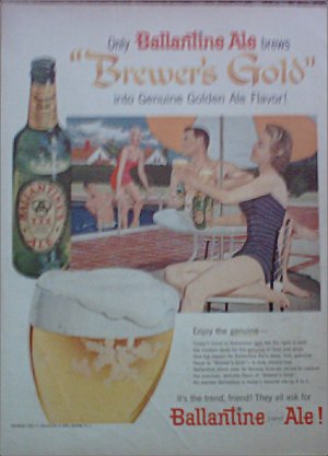 1957 Ballantine Ale Swimmers ad