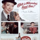1951 Blatz Beer ad featuring Pamela Britton