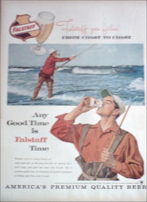 1960 Falstaff Beer Fisherman ad